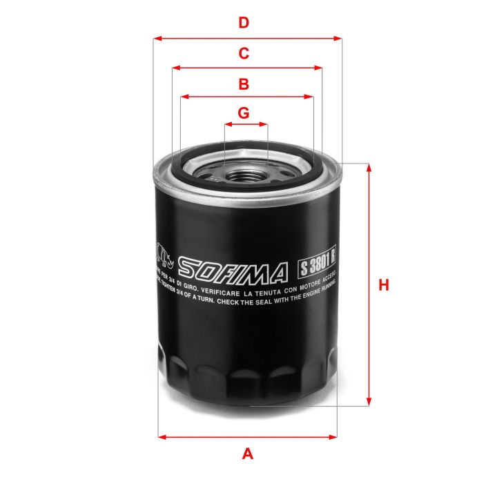 Alyvos filtras SOFIMA S 3801 R