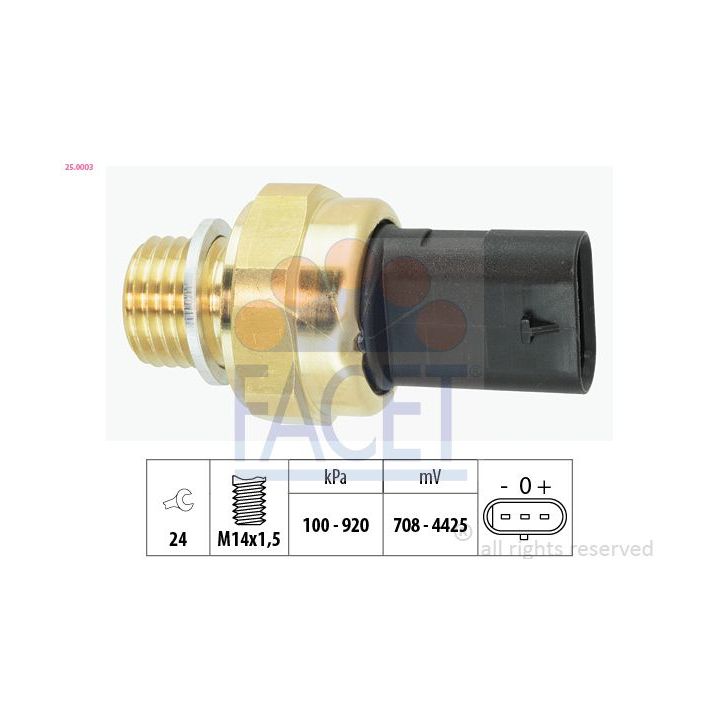 Siuntimo blokas, alyvos slėgis FACET 25.0003