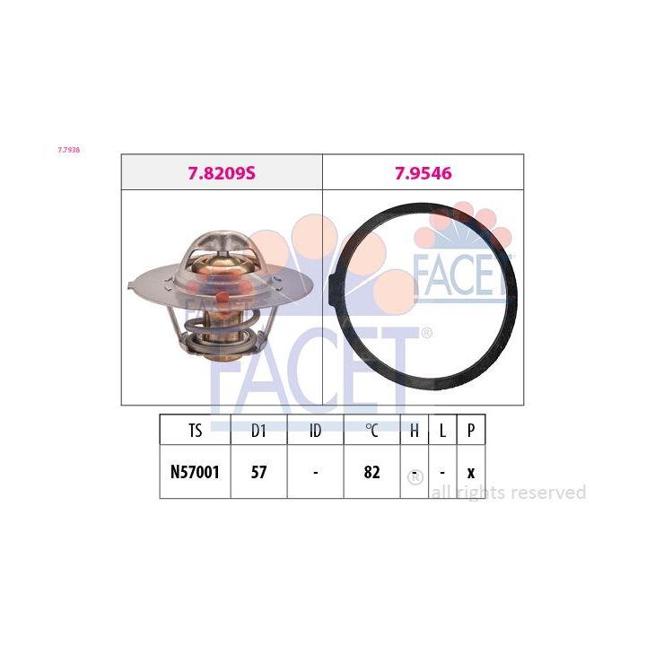 Termostatas, aušinimo skystis FACET 7.7938