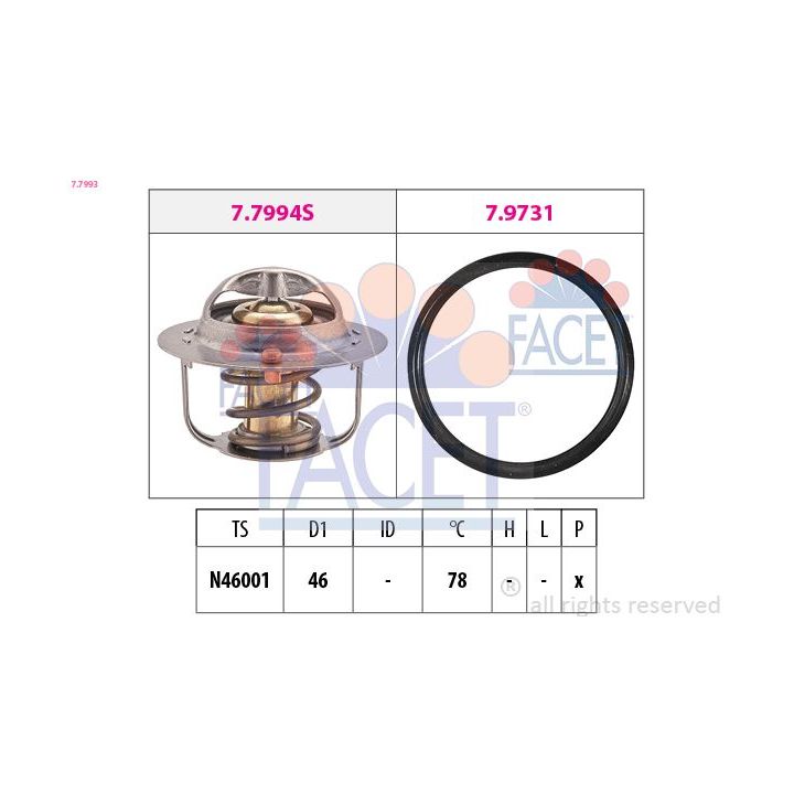 Termostatas, aušinimo skystis FACET 7.7993