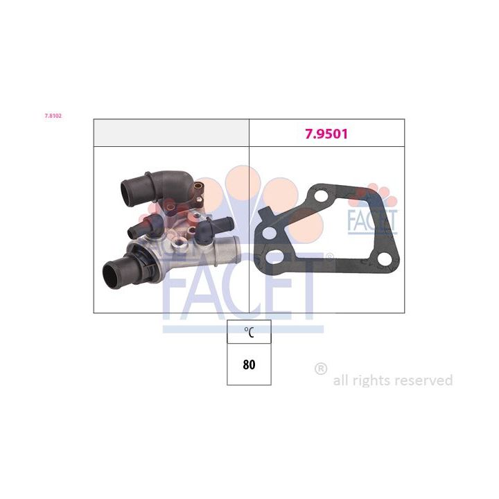 Termostatas, aušinimo skystis FACET 7.8102