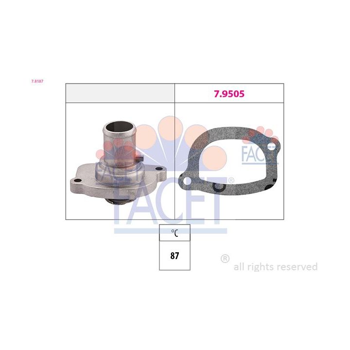 Termostatas, aušinimo skystis FACET 7.8187