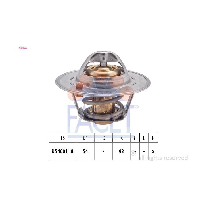 Termostatas, aušinimo skystis FACET 7.8204S