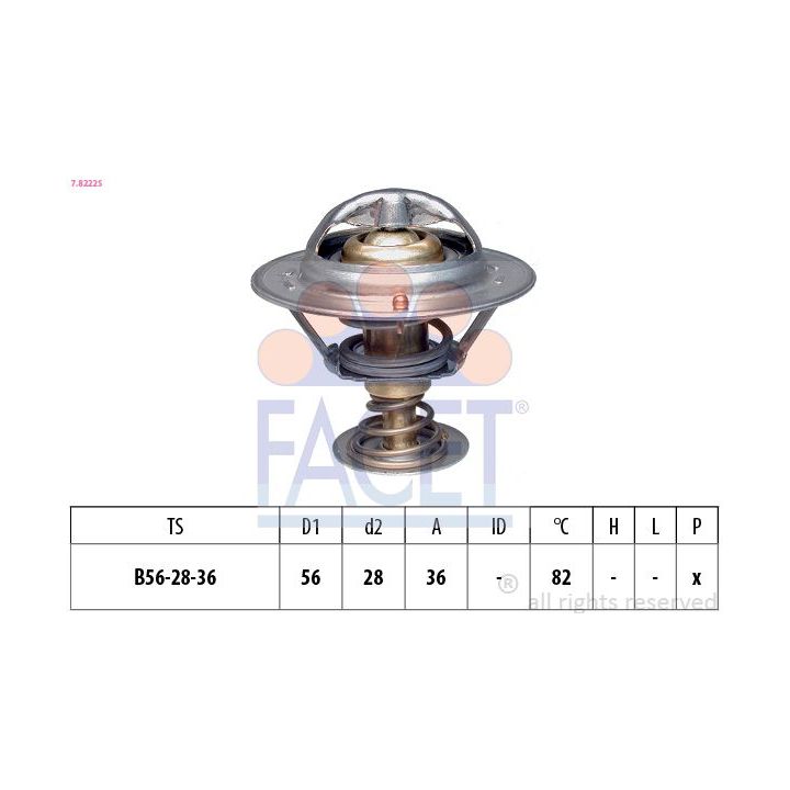 Termostatas, aušinimo skystis FACET 7.8222S