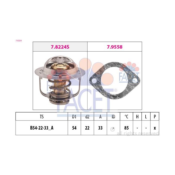 Termostatas, aušinimo skystis FACET 7.8224