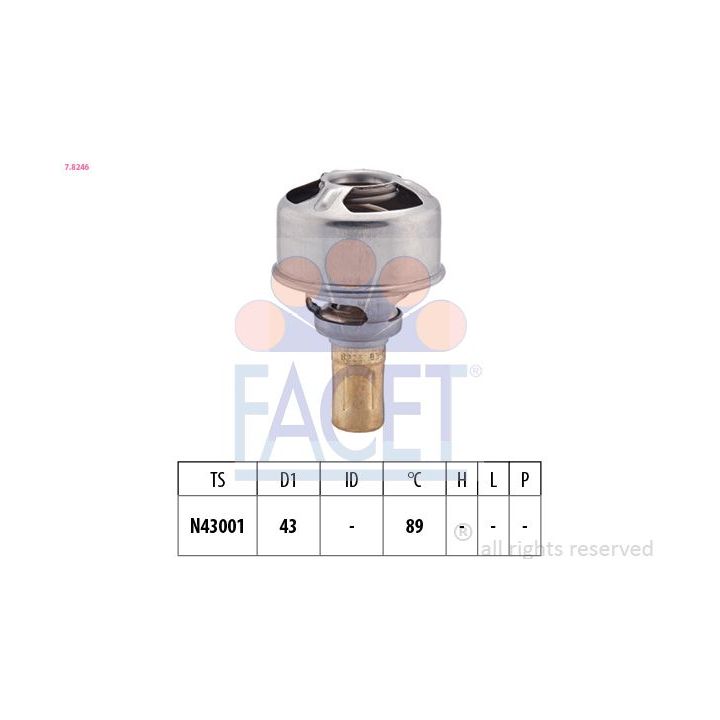 Termostatas, aušinimo skystis FACET 7.8246