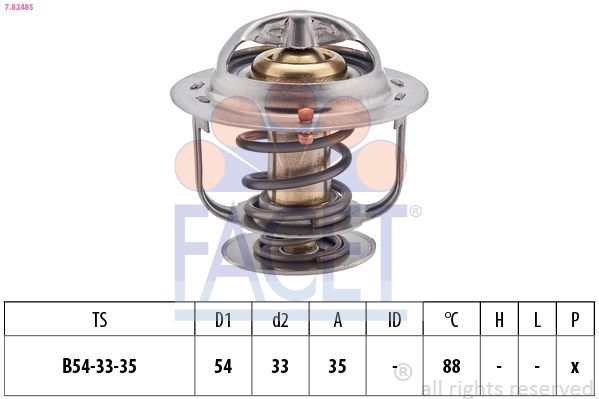 Termostatas, aušinimo skystis FACET 7.8248S
