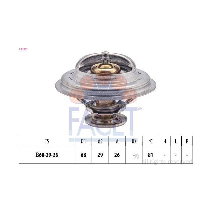 Termostatas, aušinimo skystis FACET 7.8250S