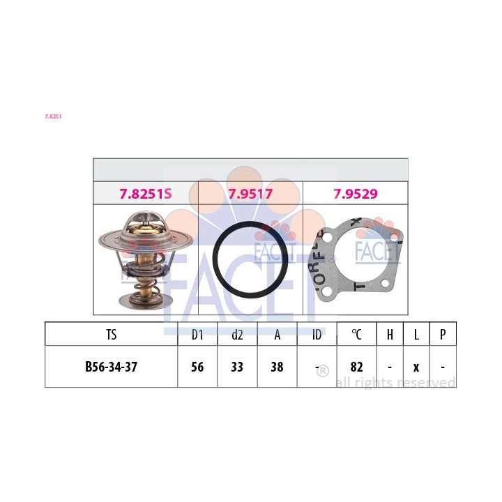 Termostatas, aušinimo skystis FACET 7.8251