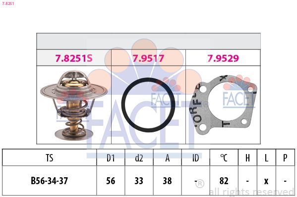Termostatas, aušinimo skystis FACET 7.8251