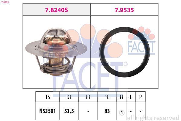 Termostatas, aušinimo skystis FACET 7.8293