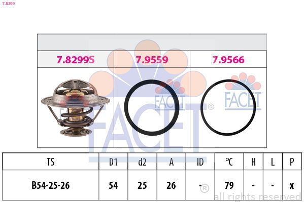 Termostatas, aušinimo skystis FACET 7.8299