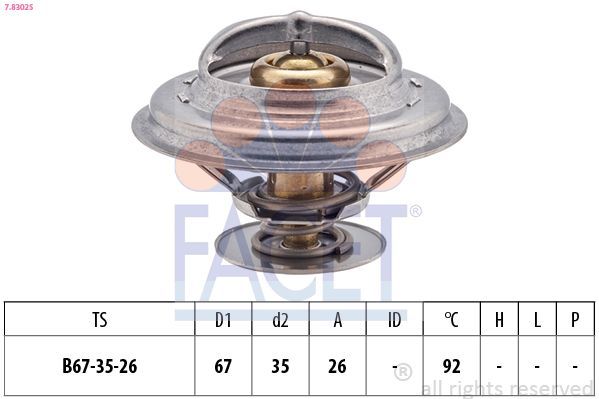 Termostatas, aušinimo skystis FACET 7.8302S