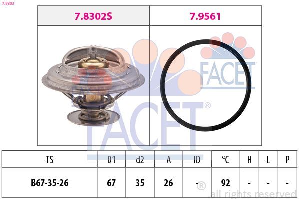 Termostatas, aušinimo skystis FACET 7.8303