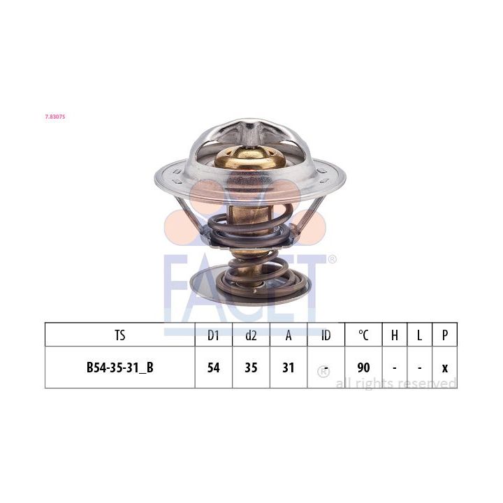 Termostatas, aušinimo skystis FACET 7.8307S