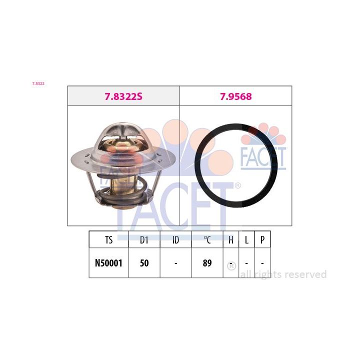 Termostatas, aušinimo skystis FACET 7.8322