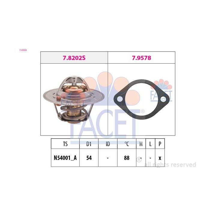Termostatas, aušinimo skystis FACET 7.8358