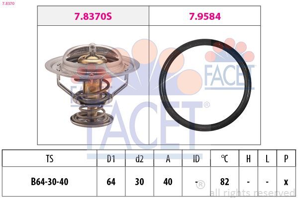 Termostatas, aušinimo skystis FACET 7.8370