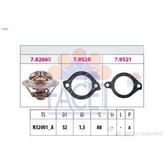 Termostatas, aušinimo skystis FACET 7.8384
