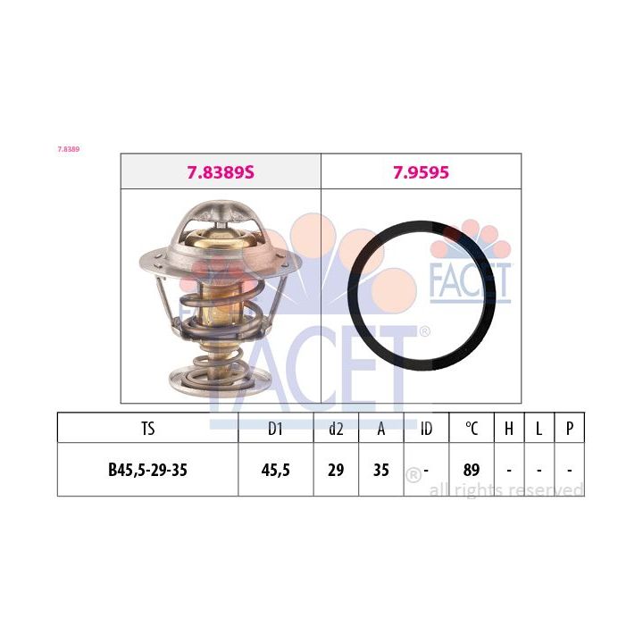 Termostatas, aušinimo skystis FACET 7.8389