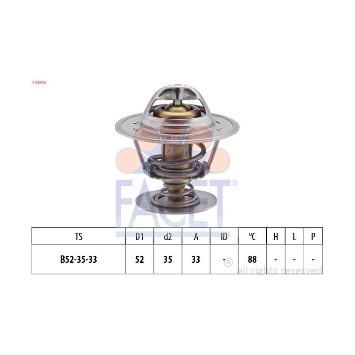 Termostatas, aušinimo skystis FACET 7.8394S