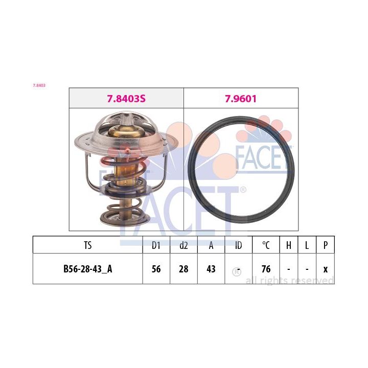 Termostatas, aušinimo skystis FACET 7.8403