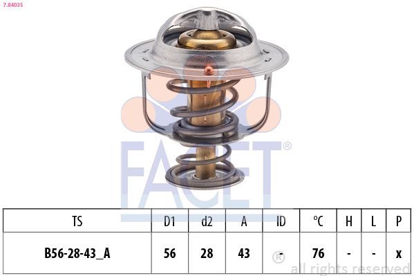 Termostatas, aušinimo skystis FACET 7.8403S