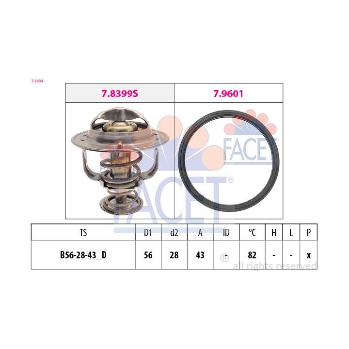 Termostatas, aušinimo skystis FACET 7.8404