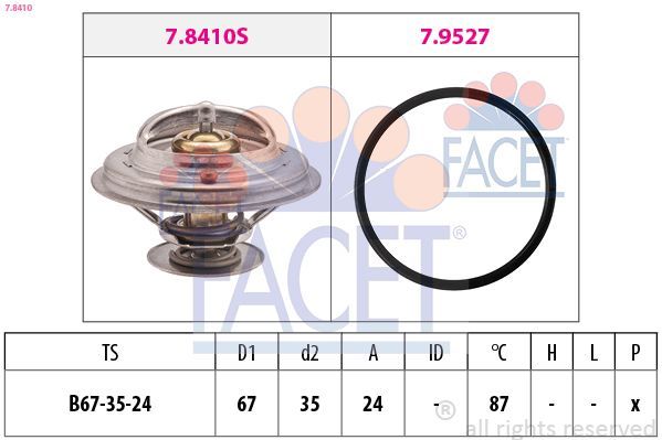Termostatas, aušinimo skystis FACET 7.8410