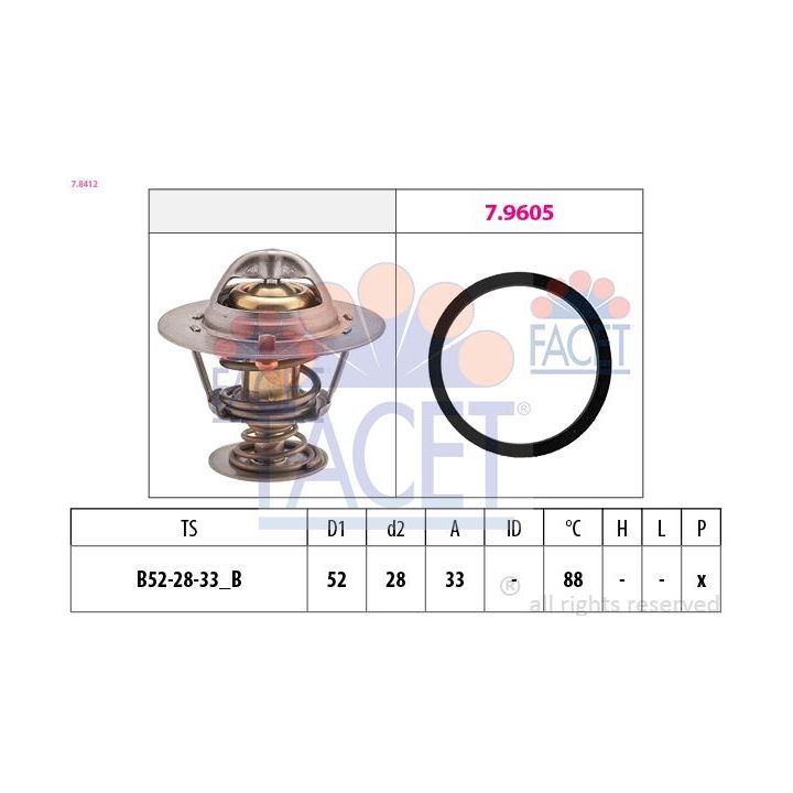 Termostatas, aušinimo skystis FACET 7.8412