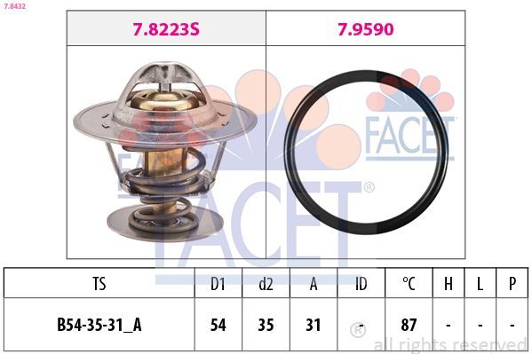 Termostatas, aušinimo skystis FACET 7.8432
