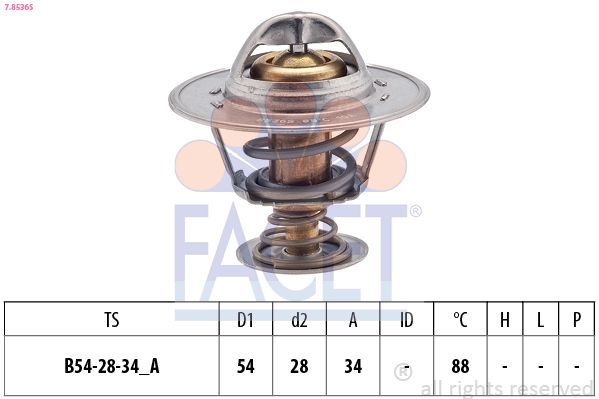 Termostatas, aušinimo skystis FACET 7.8536S