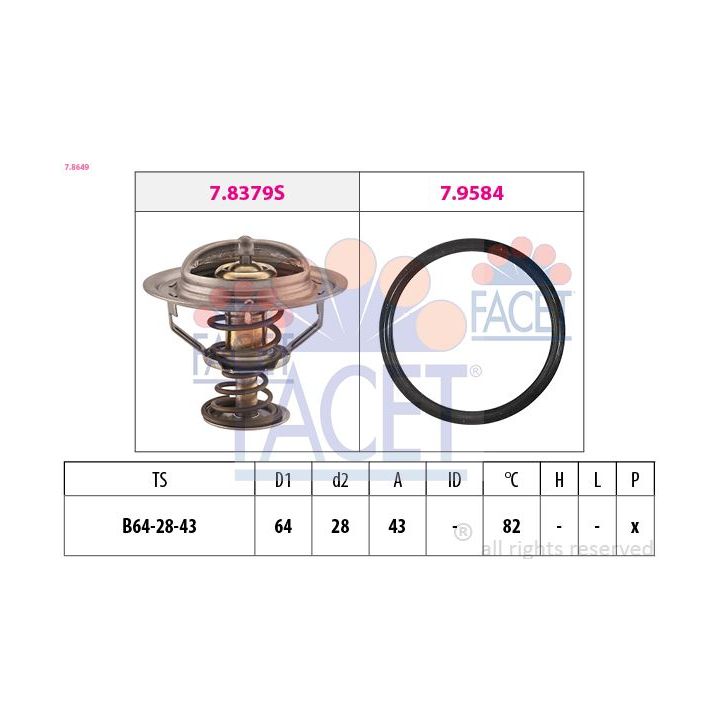 Termostatas, aušinimo skystis FACET 7.8649