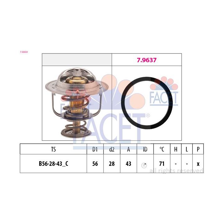 Termostatas, aušinimo skystis FACET 7.8650
