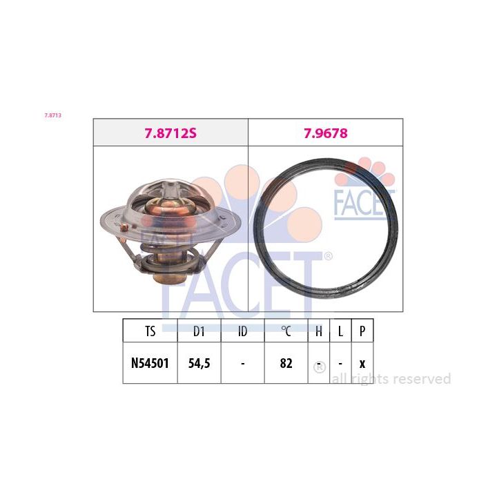 Termostatas, aušinimo skystis FACET 7.8713
