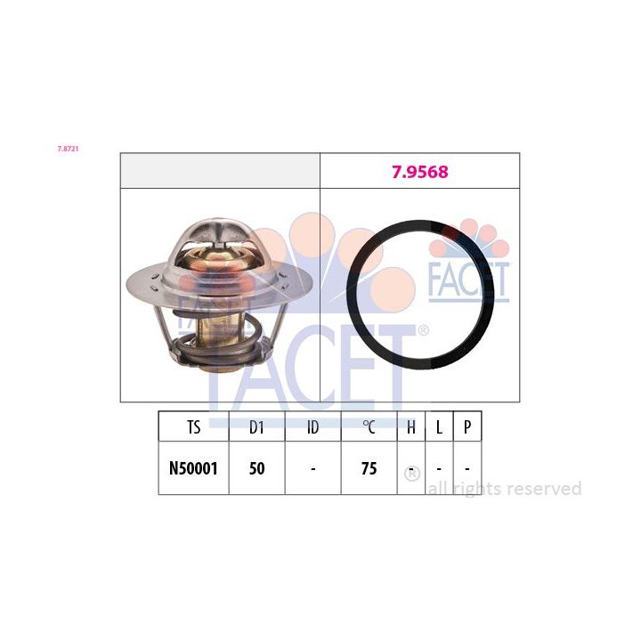 Termostatas, aušinimo skystis FACET 7.8721