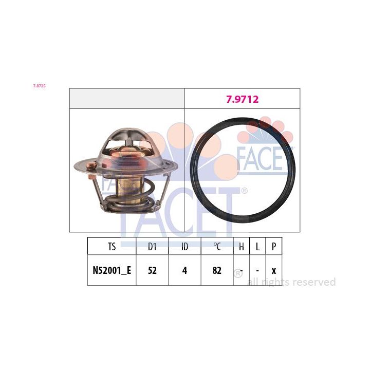 Termostatas, aušinimo skystis FACET 7.8725