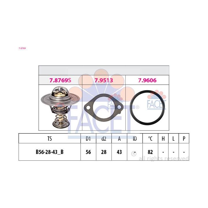 Termostatas, aušinimo skystis FACET 7.8769