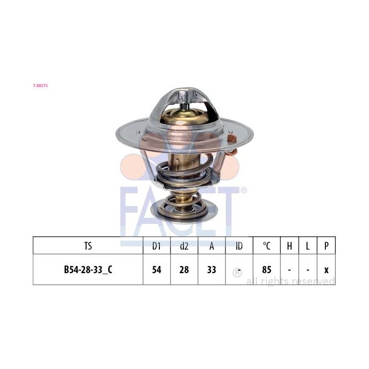 Termostatas, aušinimo skystis FACET 7.8837S