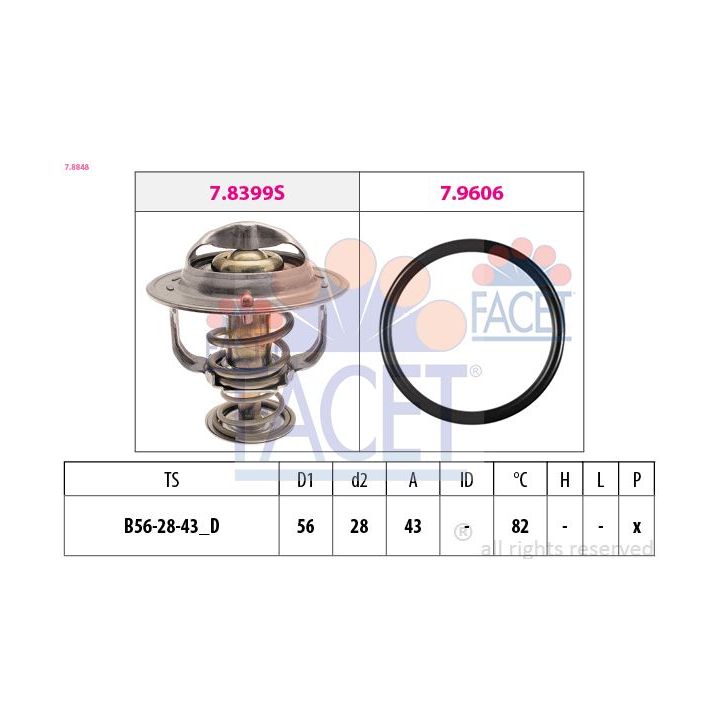 Termostatas, aušinimo skystis FACET 7.8848