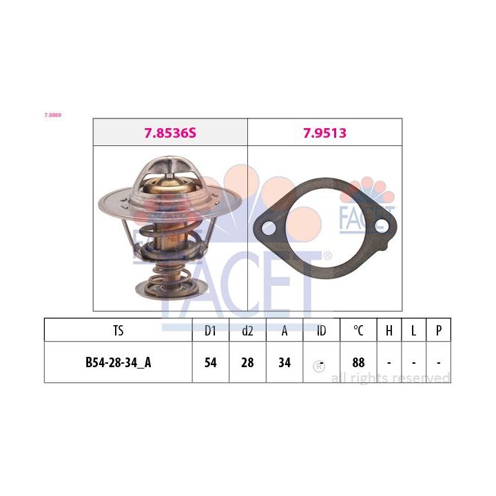 Termostatas, aušinimo skystis FACET 7.8869