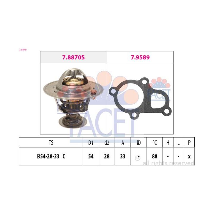 Termostatas, aušinimo skystis FACET 7.8870