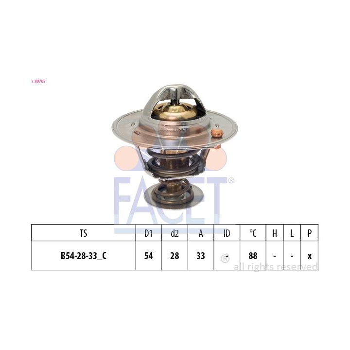 Termostatas, aušinimo skystis FACET 7.8870S