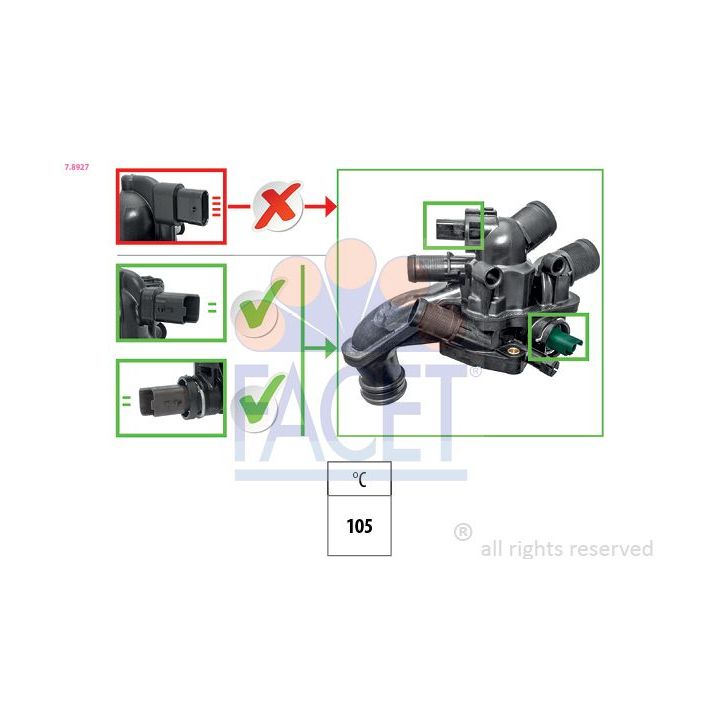 Termostatas, aušinimo skystis FACET 7.8927