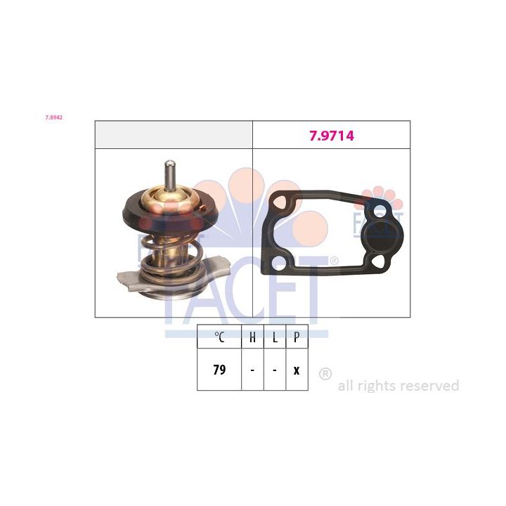 Termostatas, aušinimo skystis FACET 7.8942