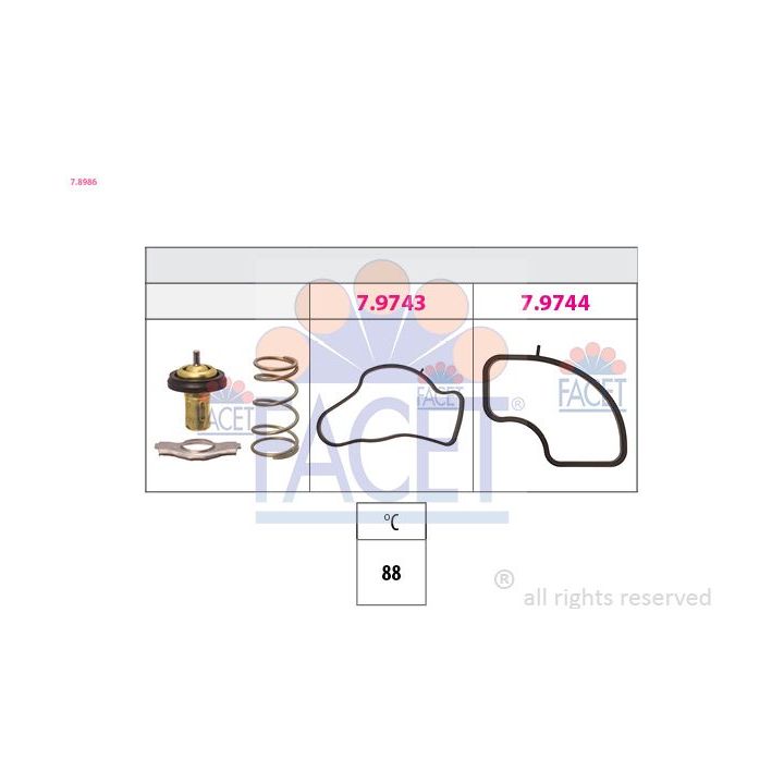 Termostatas, aušinimo skystis FACET 7.8986