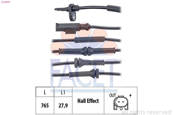 Jutiklis, rato greitis FACET 21.0074