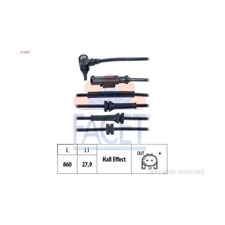 Jutiklis, rato greitis FACET 21.0098