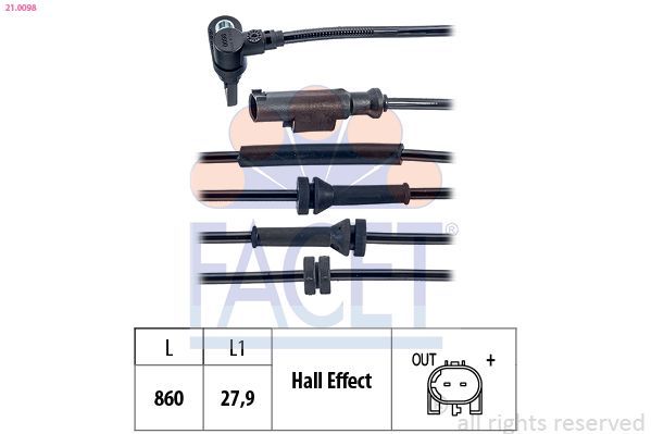 Jutiklis, rato greitis FACET 21.0098