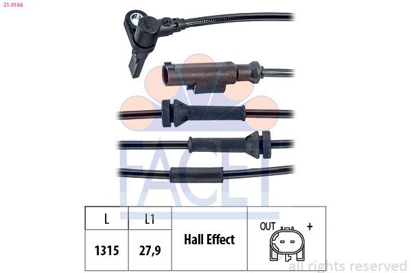 Jutiklis, rato greitis FACET 21.0168